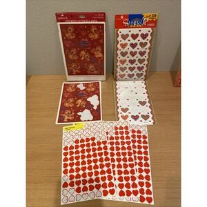 Vintage‎ Stickers Valentine's Hallmark Lion Hearts